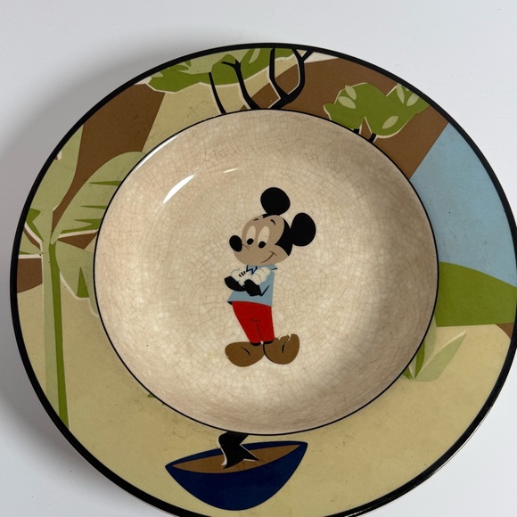 Disney Other - Disney Direct Abstract Design Characters Soup Rim Bowls Plate Mickey Vintage